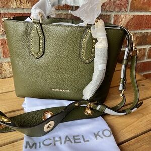Michael Kors Olive Green Brooklyn Small Satchel - NWT